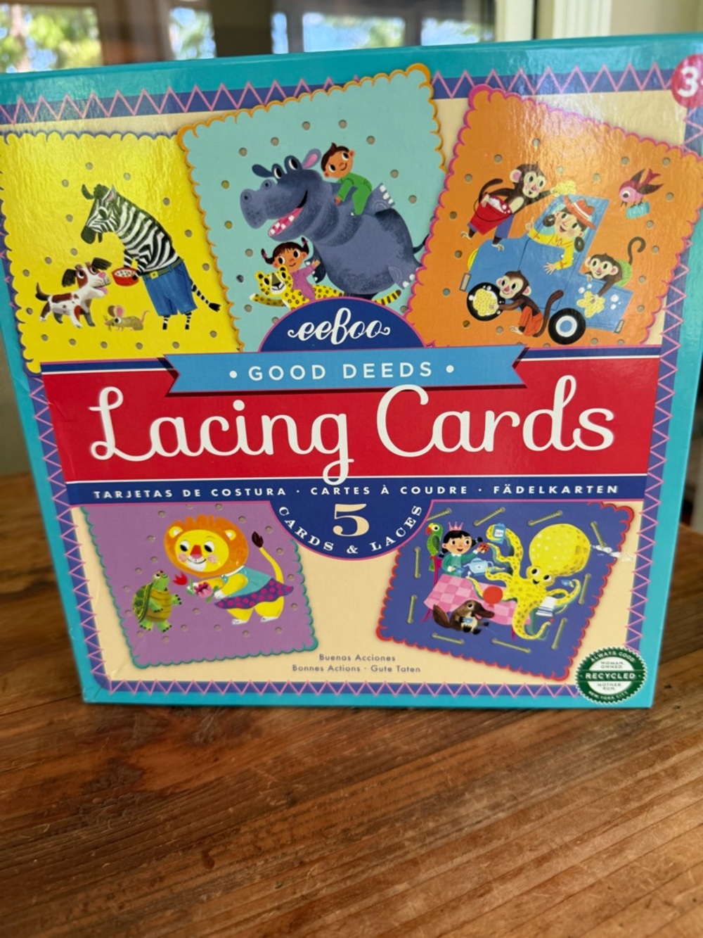 eeBoo NWT Good Deeds Lacing Cards - Colorful Kids Activity SET & learning toy!